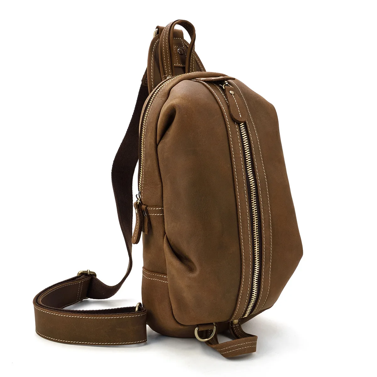 Luufan мужская кожаная повседневная винтажная нагрудная сумка, сумка-слинг, дизайнерская сумка через плечо, мужской рюкзак на одно плечо