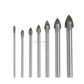 

For 7 Pcs 3/4/5/6/8/10/12mm Triangle Tip Glass Drill Set Tile Cermic Drill Bit Promotion
