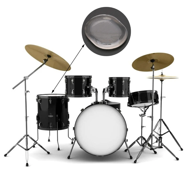 

6pcs Transparent Silicone Dumb Drum Pad Practice Mat Plate Drumming Silencer