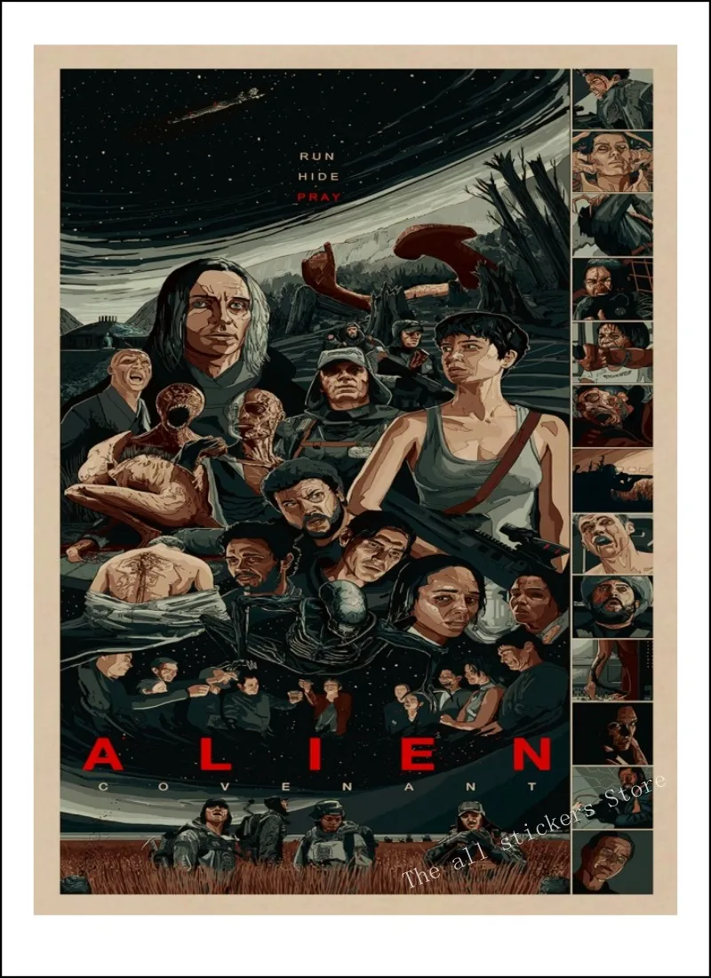 Cartaz Nacnic De Alien Em Ilustrações De Retratos De Cores E Desenhos  Animados De Personagens Famosos No Design Do Cinema E Decoração Do Interior  A3 B