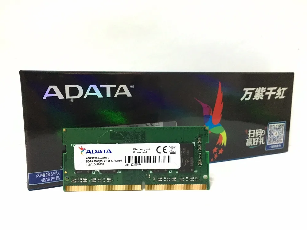 ADATA NB DDR4 PC4 4 ГБ 8 ГБ лэптоп ноутбук Память ram Memoria модуль компьютера PC4 DDR4 4G 8G 2666 МГц 2400 МГц 2666 2400 МГц ram