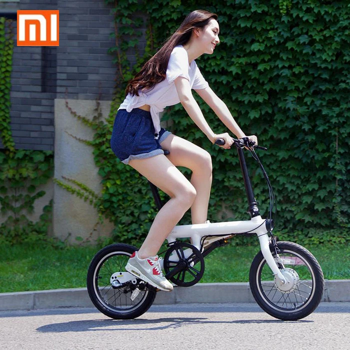 Xiaomi QiCYCLE-EF1 Умный складной электрический велосипед Bluetooth 4,0 16 дюймов мини электрический велосипед приложение Ebike Air - Цвет: White Electric Bike