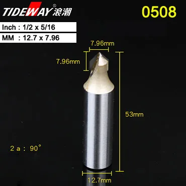 Tideway 90 градусов гравировка V паз бит Вольфрамовая сталь ЧПУ гравировальный инструмент деревообрабатывающий инструмент двойной край Торцовочная фреза