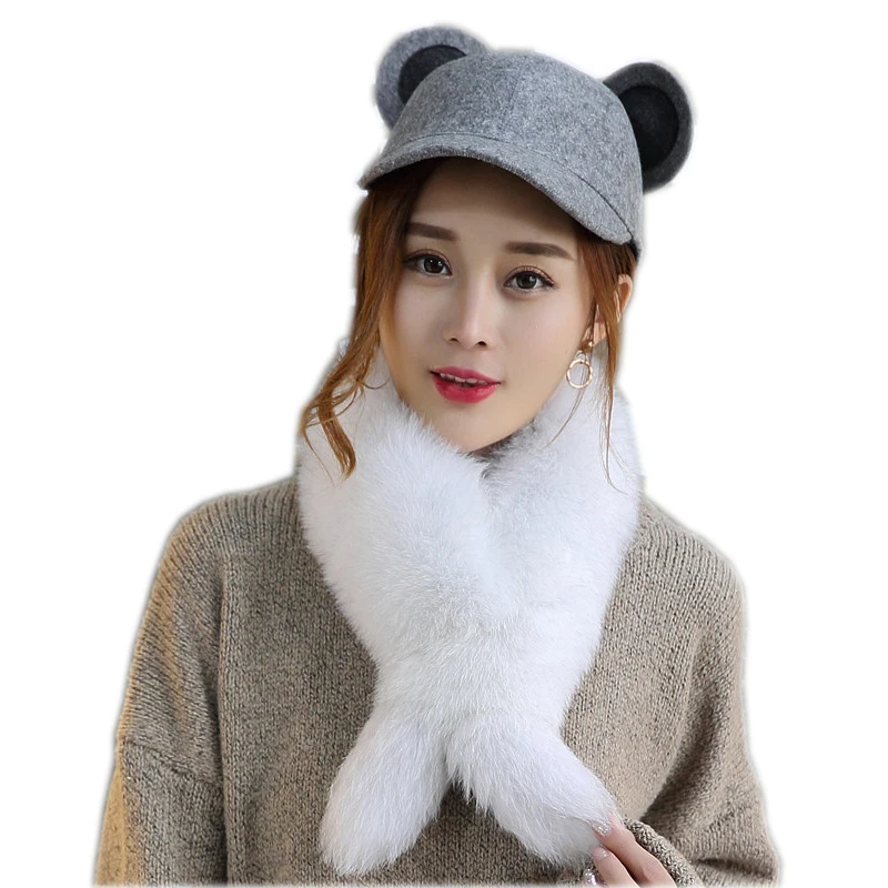 

2019 Genuine real Fox Fur Scarf 100% Real Fox Fur Collar Fur Ring Muffler Women Fur Stole Neck Warmer customized Colors