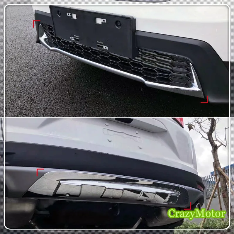 For Honda CRV 2017 2018 ABS Chrome Front+Rear Bumper Skid Protector