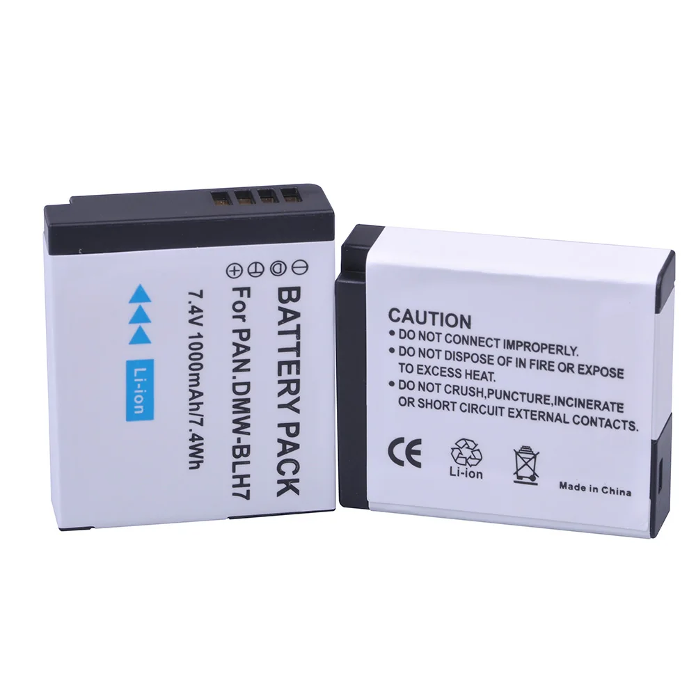 2 Pz X 1000 Mah Dmw-Blh7 Blh7 Dmw-Blh7Pp Dmw-Blh7E Fotocamera Bateria Per Panasonic Dmc-Gm1, Gm1, Dmc-Gm5, Gm5, Dmc-Gf7, Gf7, Dmc-Gf8, Gf8