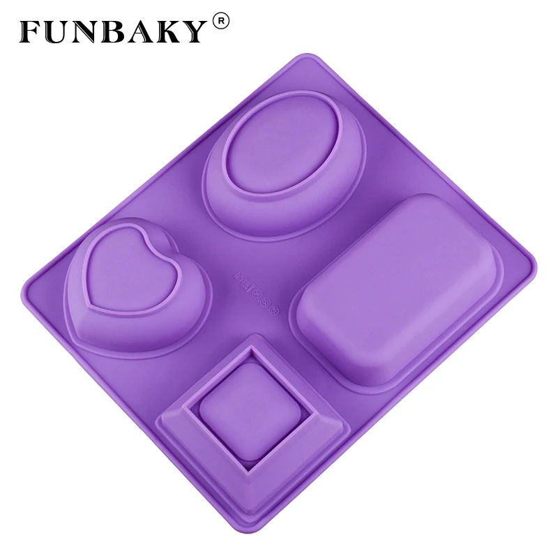 FUNBAKY 4 полости розы Силиконовые формы для мыла 3d DIY цветы мыло ручной работы