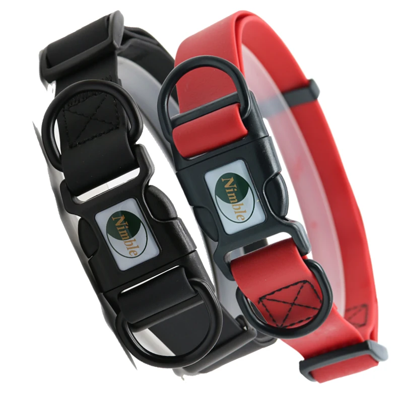 

Durable Pet Dog Collar Solid Basic Adjustable PVC Polyester Dogs Collar with Quick Snap Buckle for Small Medium Large Dogs