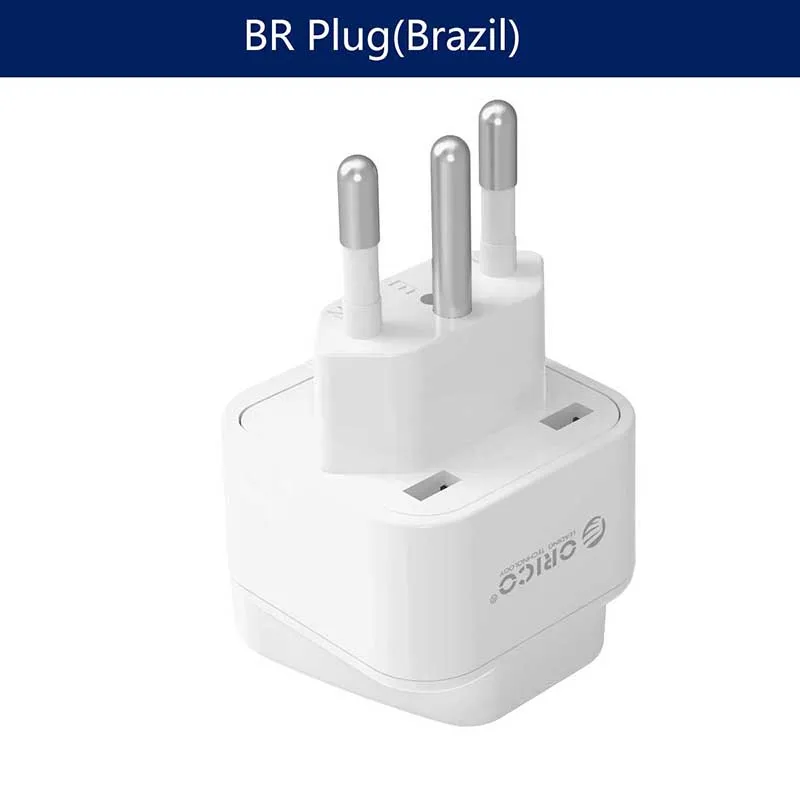 ORICO, универсальная электрическая вилка для путешествий, AU, US, UK, BR IN IS IT, AC Plug, адаптеры питания, конвертер, белая умная розетка, розетка - Цвет: BR Plug