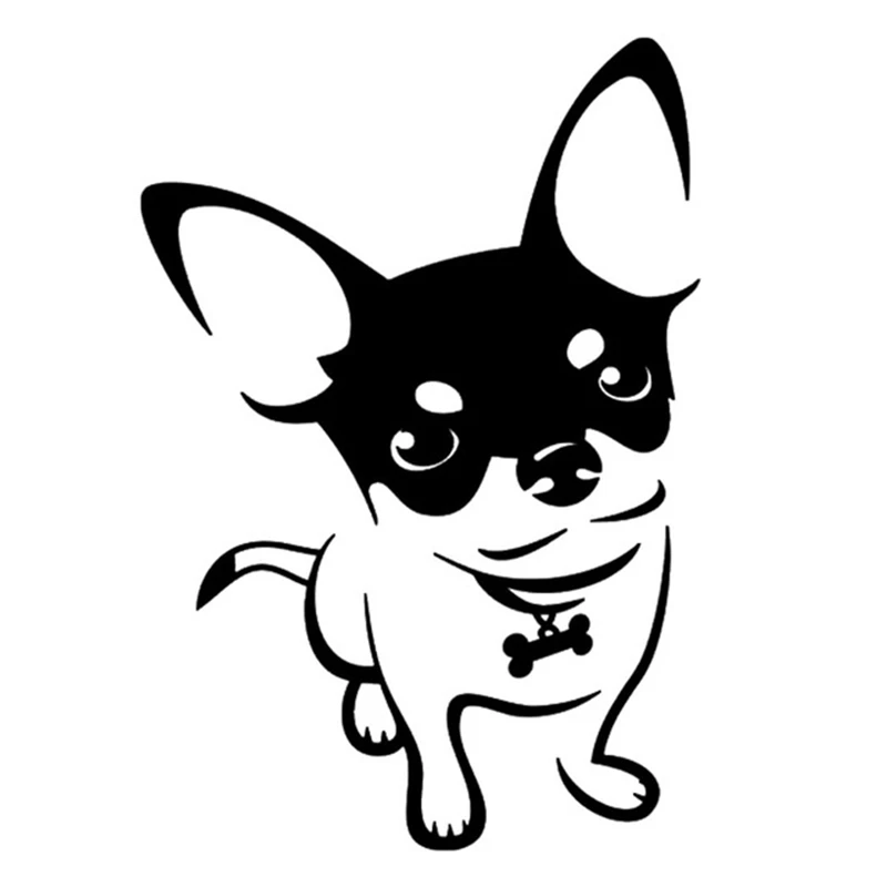 

Car Sticker 9.6*13.7CM Chihuahua Dog Vinyl Cartoon Animal Decals 3D Stickers on Car Reflective Motorcycle Car Styling