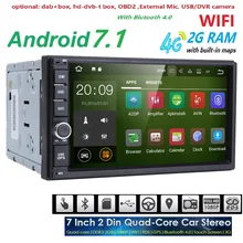 7 inch Android 7.1 dab Car Radio 2Din 4G Universal Bluetooth Autoradio 1024*600 GPS Navigation For Nissan Hyundai 2G RAM SWC DAB