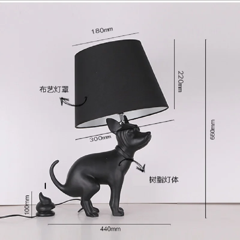 Скандинавский постмодерн простой говно собака спальня гостиная смолы Luminaria де меса прикроватная лампа абажур