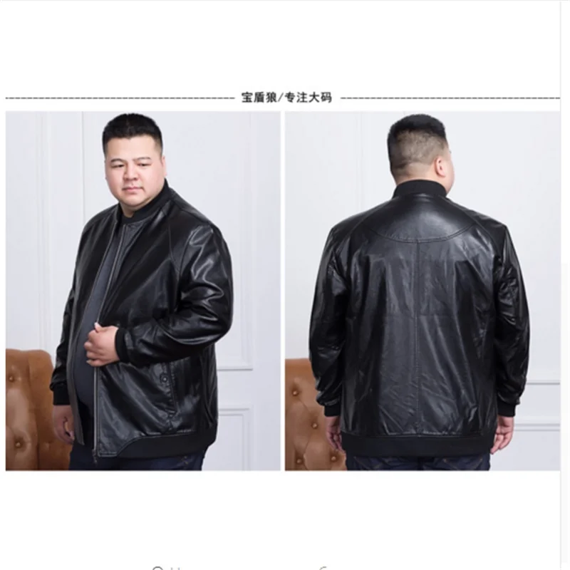 plus size 8XL 7XL New PU Leather Jacket Men's Autumn Loose Fit Motorcycle Jacket With Zipper Casual Male Coat Outerwear Tops