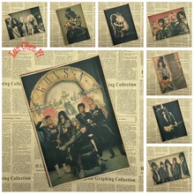 Рок-группа guns N' Roses ностальгическая матовая крафт-бумага плакат офис подарок столовая домашний Декор стикер дизайн