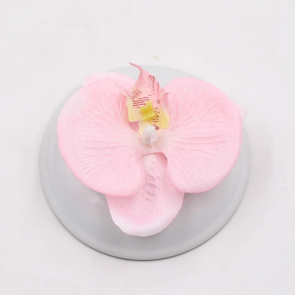 10 шт. искусственный шелк бабочка Орхидея цветок свадебный декоративный цветок Diy ВЕНОК Подарочная коробка вырезанные и зажимные украшение искусственные цветы