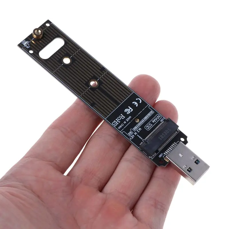 Portable High Performance NVME to USB Adapter M.2 SSD to Type-A Card USB 3.1 Gen 2 Bridge Chip M2 SSD Key M for Windows XP/7/