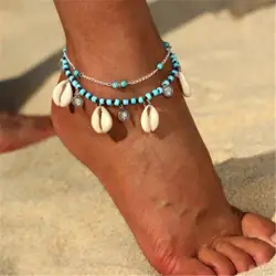 Новинка 2019 винтажный кулон в виде ракушки каменный ножной браслет регулируемый браслет на ногу украшение для лодыжки аксессуары