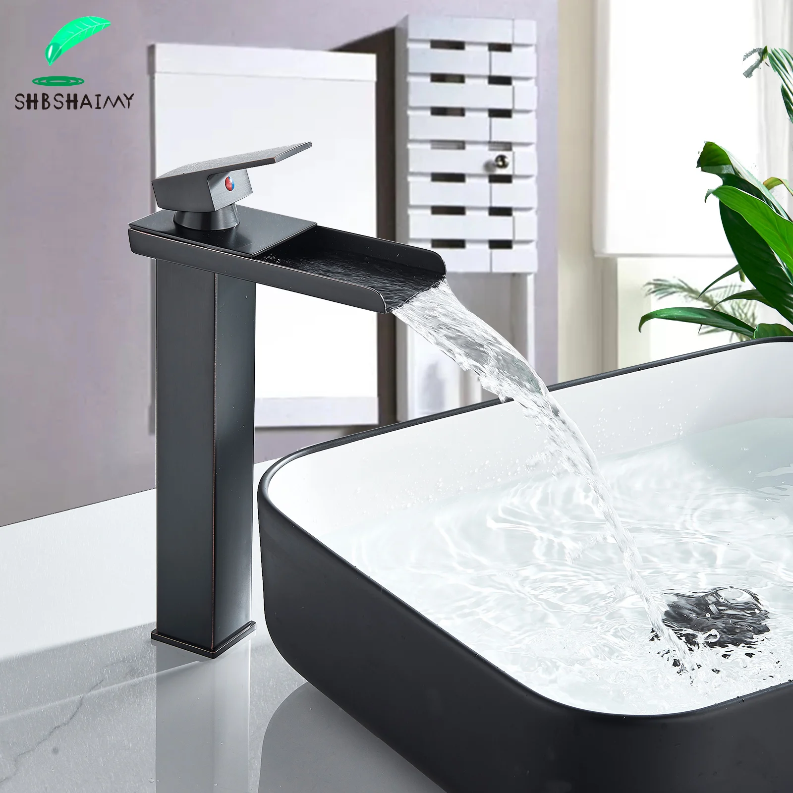 ORB Waterfall Bathroom Basin Faucet Above Counter Deck Mounted Cold Hot Water Mixer Single Handle Hole Tap | Обустройство дома