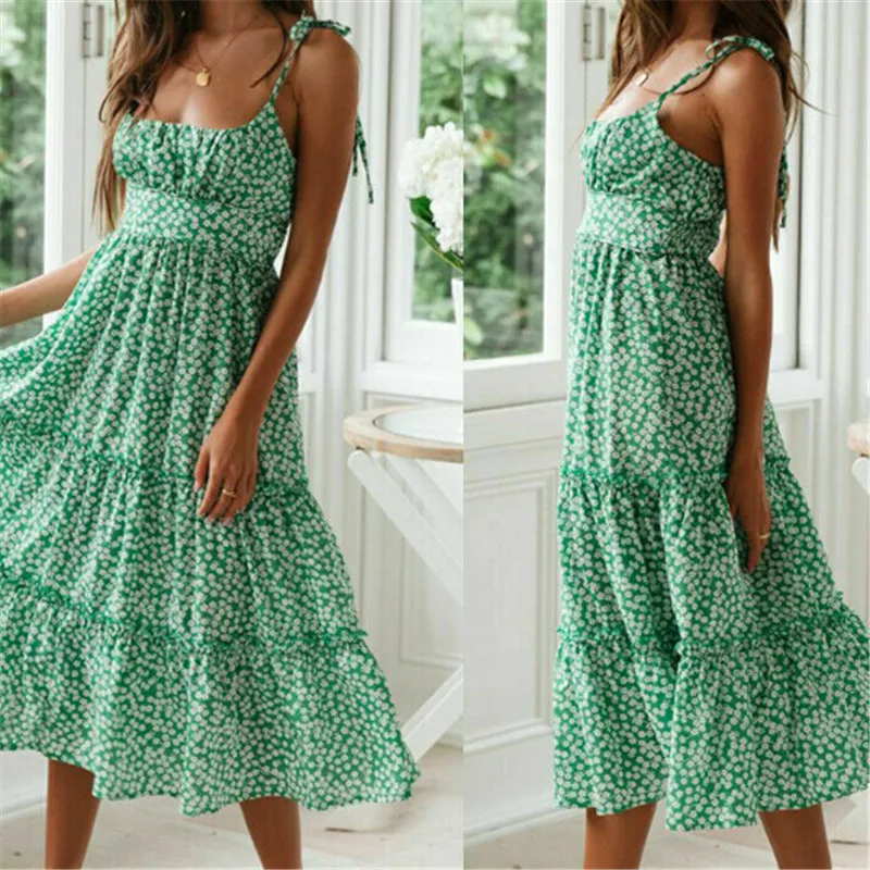 

Trendy Women dress off shoulder strap Geometry Evening Summer sleeveless Beach cotton Casual Dresses one pieces