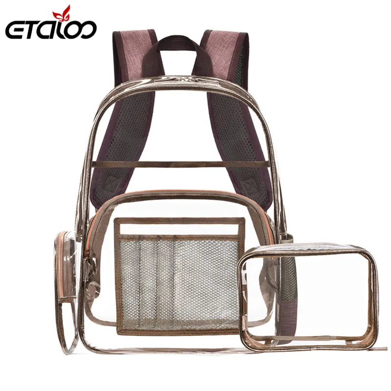 

2019 New Women Cute Backpack Female Travel Bags Girl School Candy Bag Lady Waterproof jelly Bag 2 Pieces