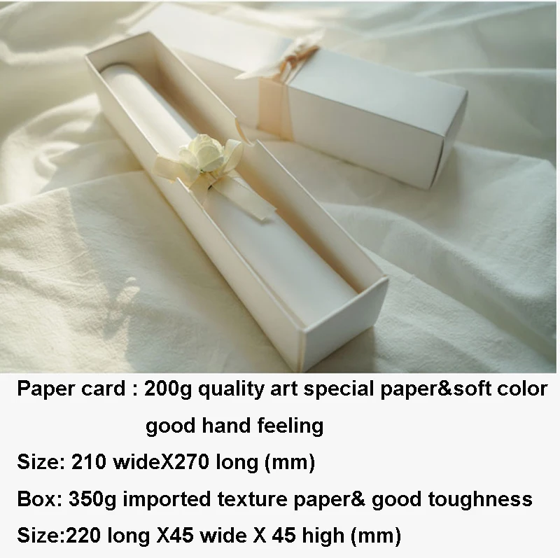  New scrolls design quality soft color invitation scrolls+350g imported texture box for wedding&busi - 32919817328