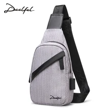 DEELFEL модная нагрудная сумка мужская повседневная сумка через плечо usb зарядка нагрудная Сумка водоотталкивающая дорожная сумка мужская