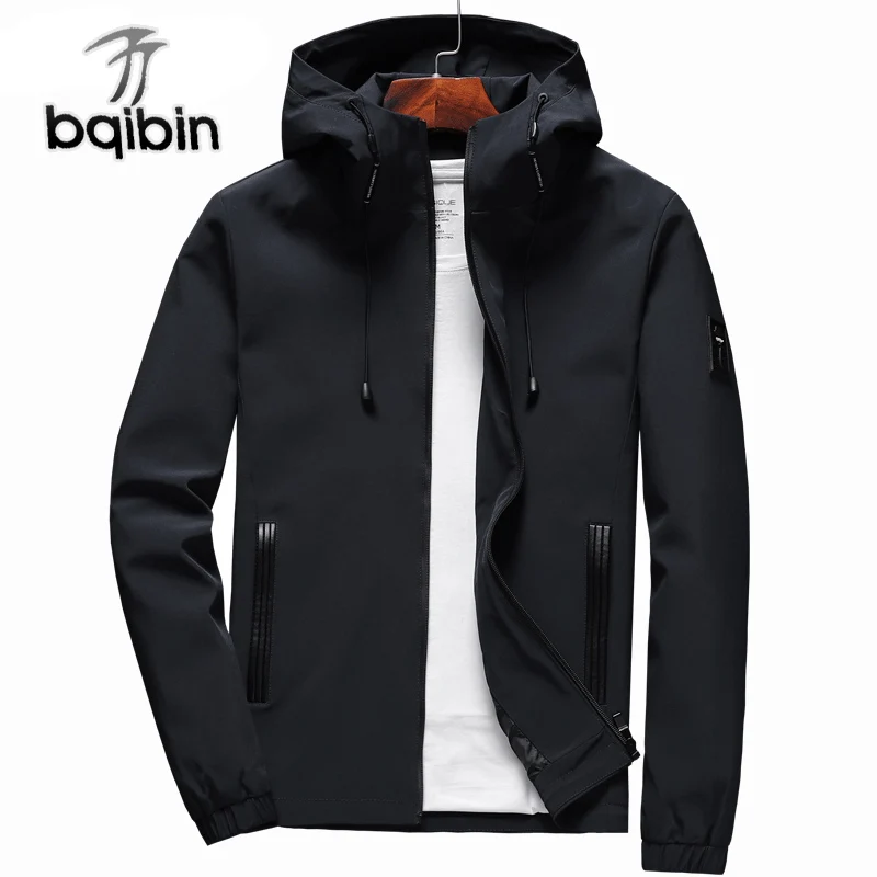 

Jacket Men Zipper 2019 New Arrival Casual Solid Hooded Jacket Fashion Men'S Outwear Slim Fit Spring and Autumn High Quality