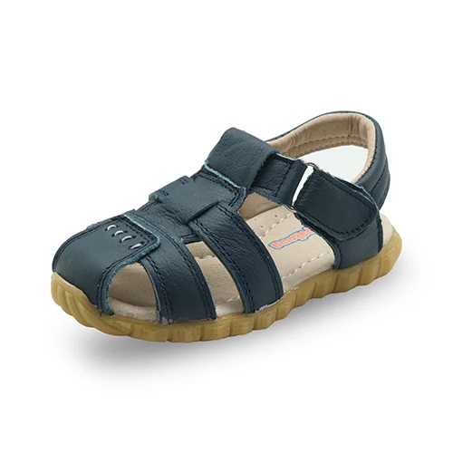 Apakowa/летние сандалии для мальчиков; детская ортопедическая пляжная обувь из натуральной кожи; обувь с супинатором для малышей; Новинка - Цвет: navy