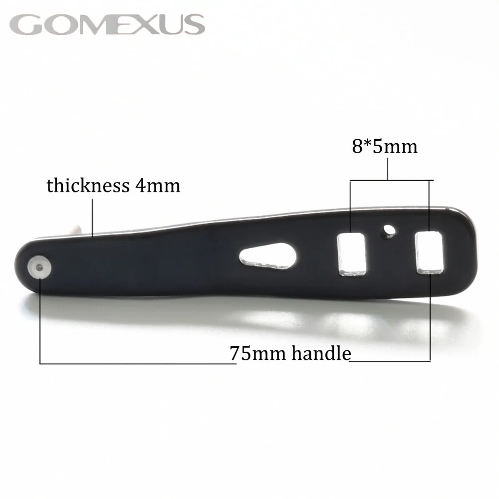Gomexus Reel Power Handle For Daiwa Abu Garcia Baitcast Reel Low Profile Reel Round Reel 8*5mm Handle 75mm With 39mm Knob