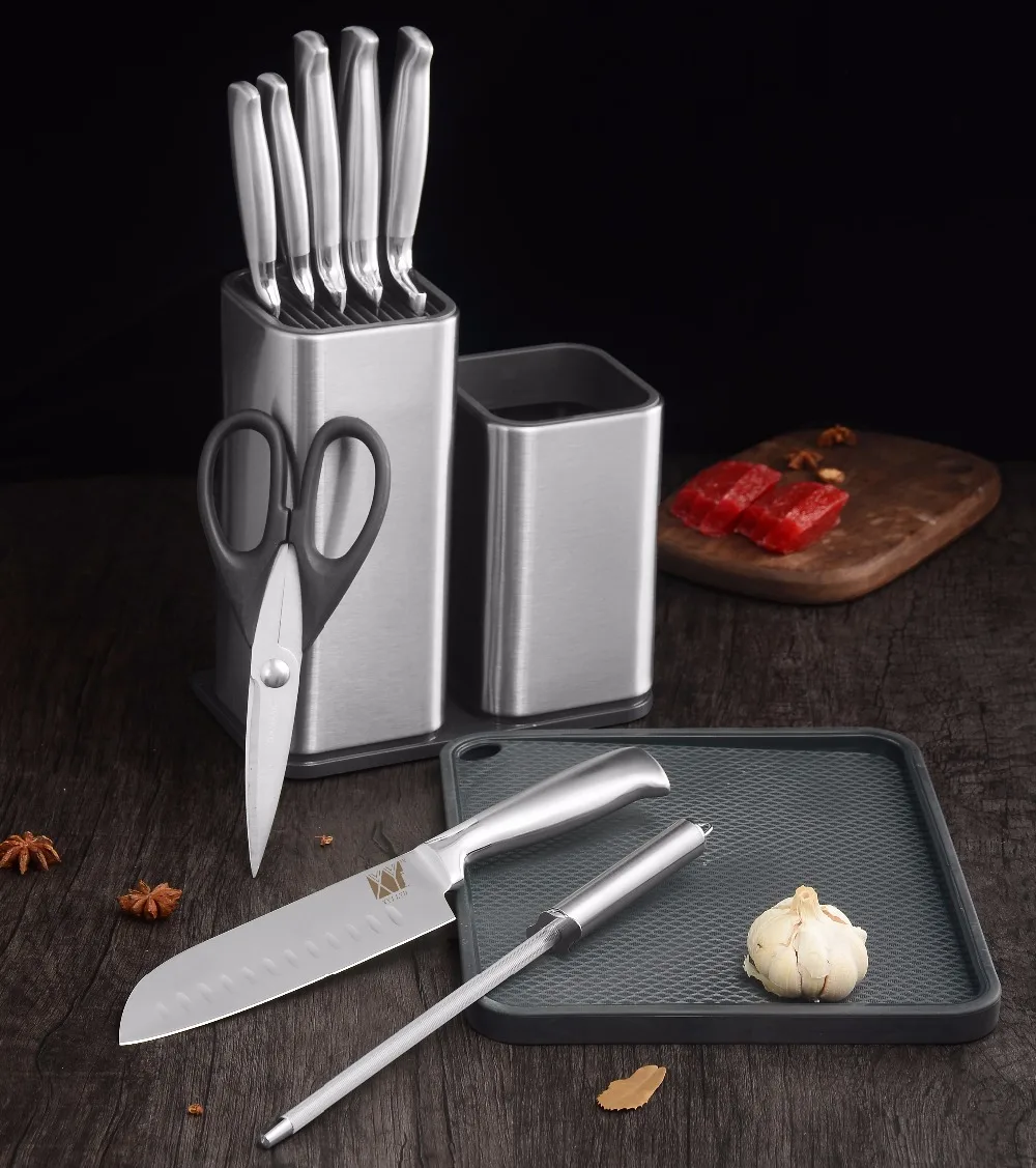 XYj Tool Holder Multifunctional Tool Holder Knife Block Hot Stainless Steel Kitchen Knife Stand Sooktops Tube Shelf Chromophous XYj Tool Holder Multifunctional Tool Holder Knife Block Hot Stainless Steel Kitchen Knife Stand Sooktops Tube Shelf Chromophous
