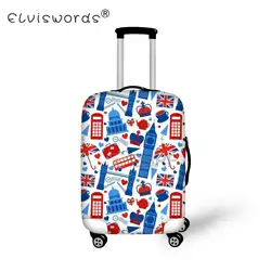 ELVISWORDS британский стиль принты эластичный Чемодан крышки чемодана защиты пыли сумка тележка чемодана сумки, аксессуары