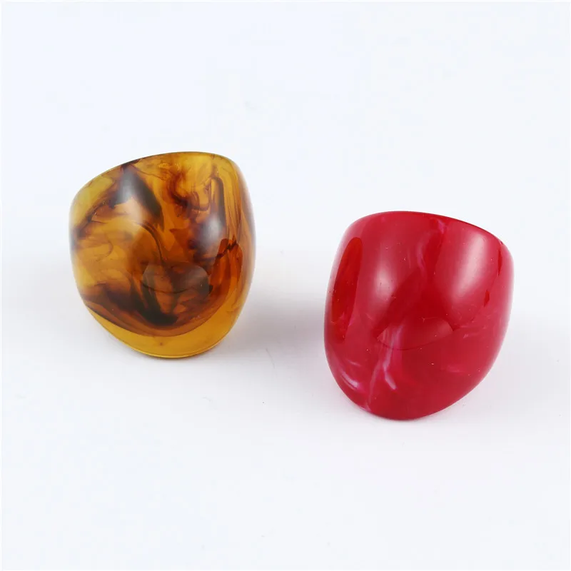 GEOMEE European Resin Unique Leopard Rings for Women Men Ring Jewelry Simple Smooth Handmade Rings Punk Wedding Bands R28