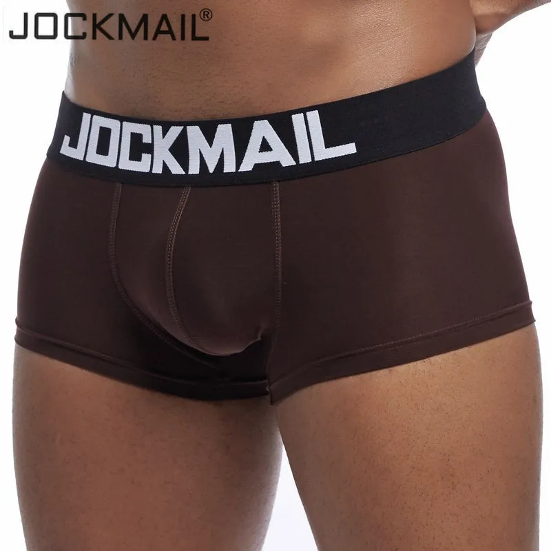 JOCKMAIL, новинка, сексуальное мужское нижнее белье, боксеры, шорты, мужские трусы, дышащие, ледяной шелк, мужские трусы, cuecas, Гей Нижнее белье