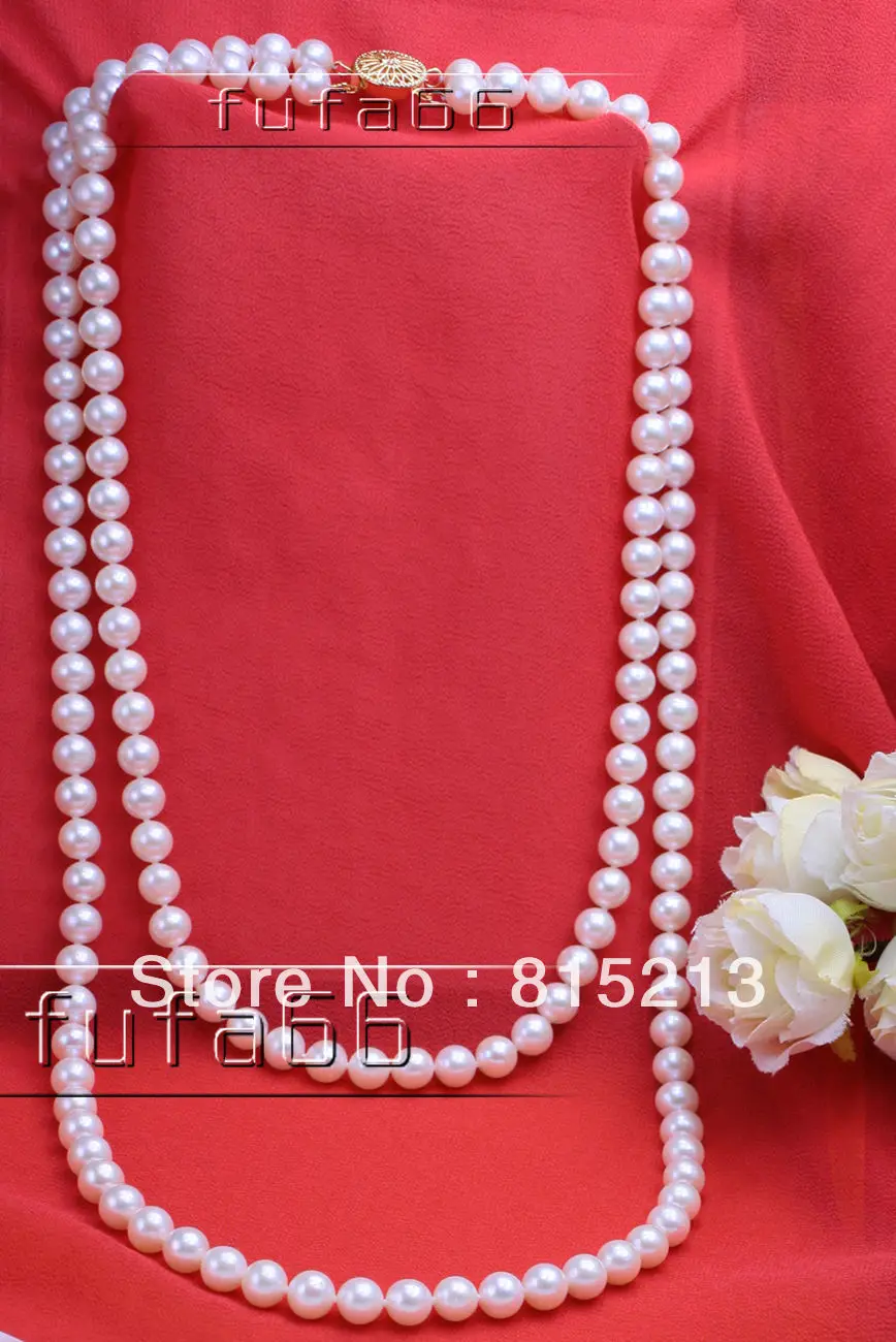 

ddh001743 PERFECT 2ROWS AAA++ 6.5-7MM WHITE AKOYA PEARL NECKLACE 17"-24