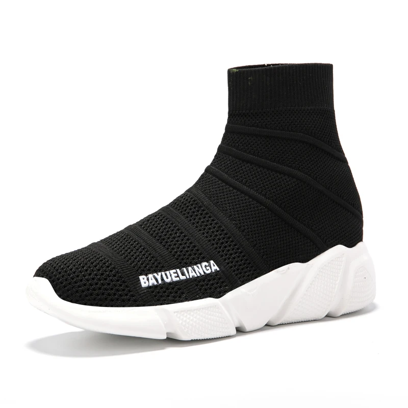 SUOVEKGO/дышащие женские носки с высоким берцем Flyknit женская обувь толстой подошвой