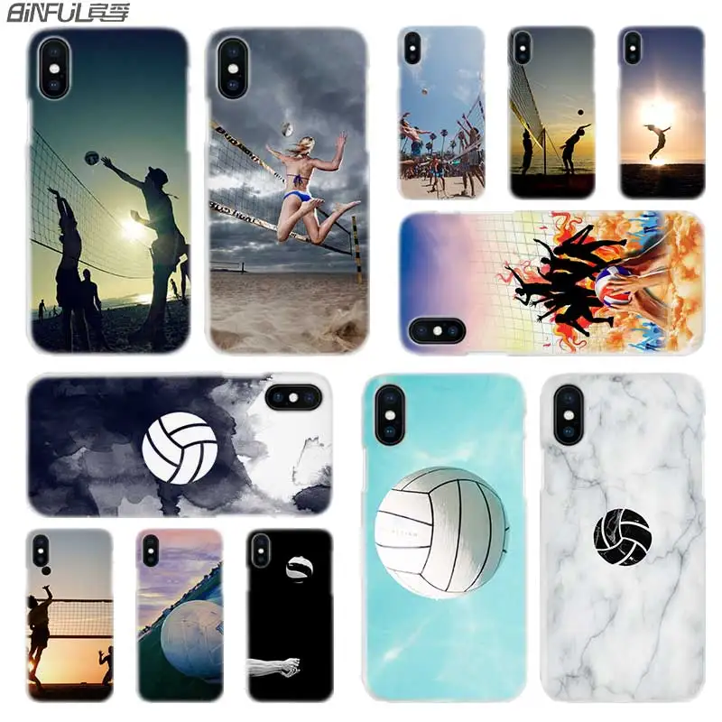 

BINFUL iphone case cover transparent coque for iPhone X XR XS Max 8 7 6s 6 Plus 5 5s 5c SE 4s 4 Volleyball Sports Pattern