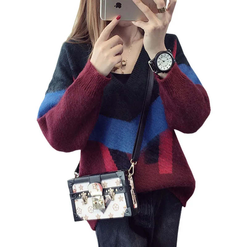 TEXIWAS Spring Sweater Pullovers women Harajuku Multi Hit