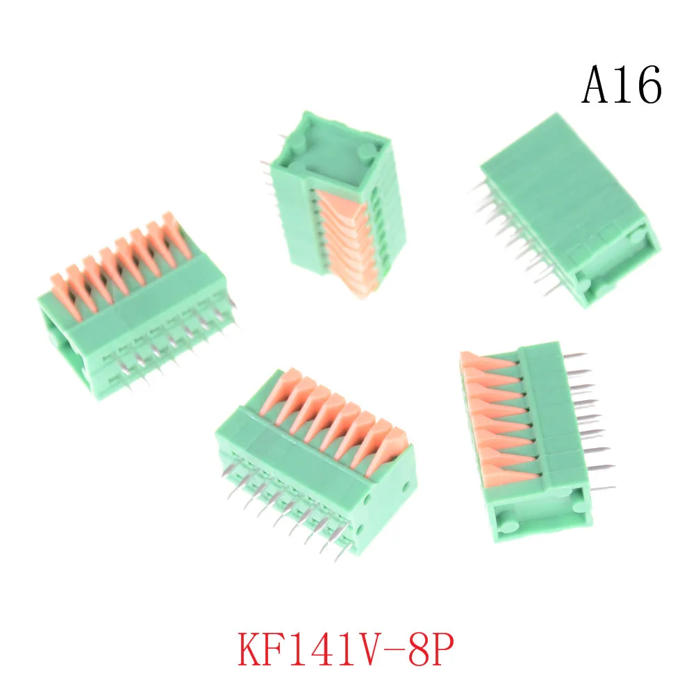 5 шт. HUXUAN KF141R KF141V 2,54 мм шаг PCB прямое стопы разъемы 2/3/4/5/6/7/8/9/10P Весна Screless Медь клеммной колодки - Цвет: 16