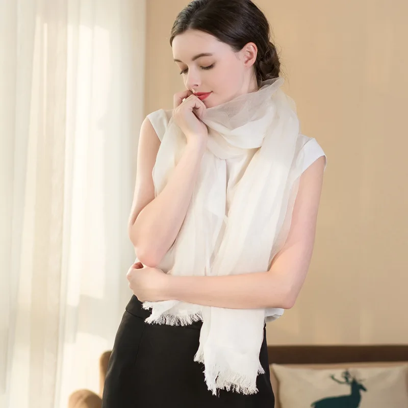 

Womens Real Silk Hijabs Fashion Scarf Hijabs Comfortable Breathable High Quality Scarfs Women Scarf 196cm Length 8018