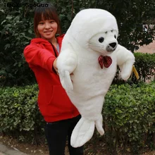 large 60cm cute white seal plush toy bowtie seal soft doll throw pillow birthday gift s0095