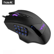 HAVIT HV MS735 19 Programmable Buttons 12000DPI LED High Precision Programmable Optical Wired font b Gaming