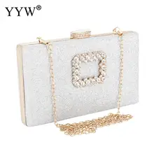 YYW белые вечерние сумки и клатчи для женщин Кристалл Клатч бисером горный хрусталь сумка с геометрическим рисунком Свадебная вечеринка Gillter сумочка