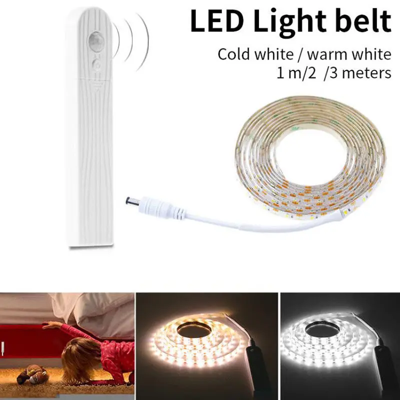Battery Operated LED Strip Light Wireless PIR Motion Sensor Cupboard