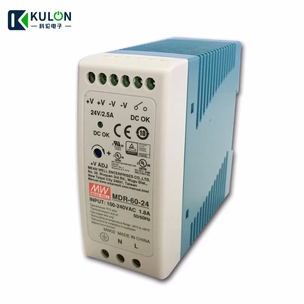 Блок питания Meanwell Mini Size Din Rail 12/24 в переменный ток импульсный источник 10 Вт 20 40 60 100