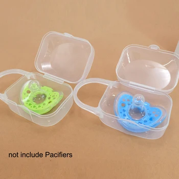 

2 Pcs Portable Pacifier Box Soother Container Holder Transparent Baby Pacifier Nipple Case Holder Travel PP Plastic Box