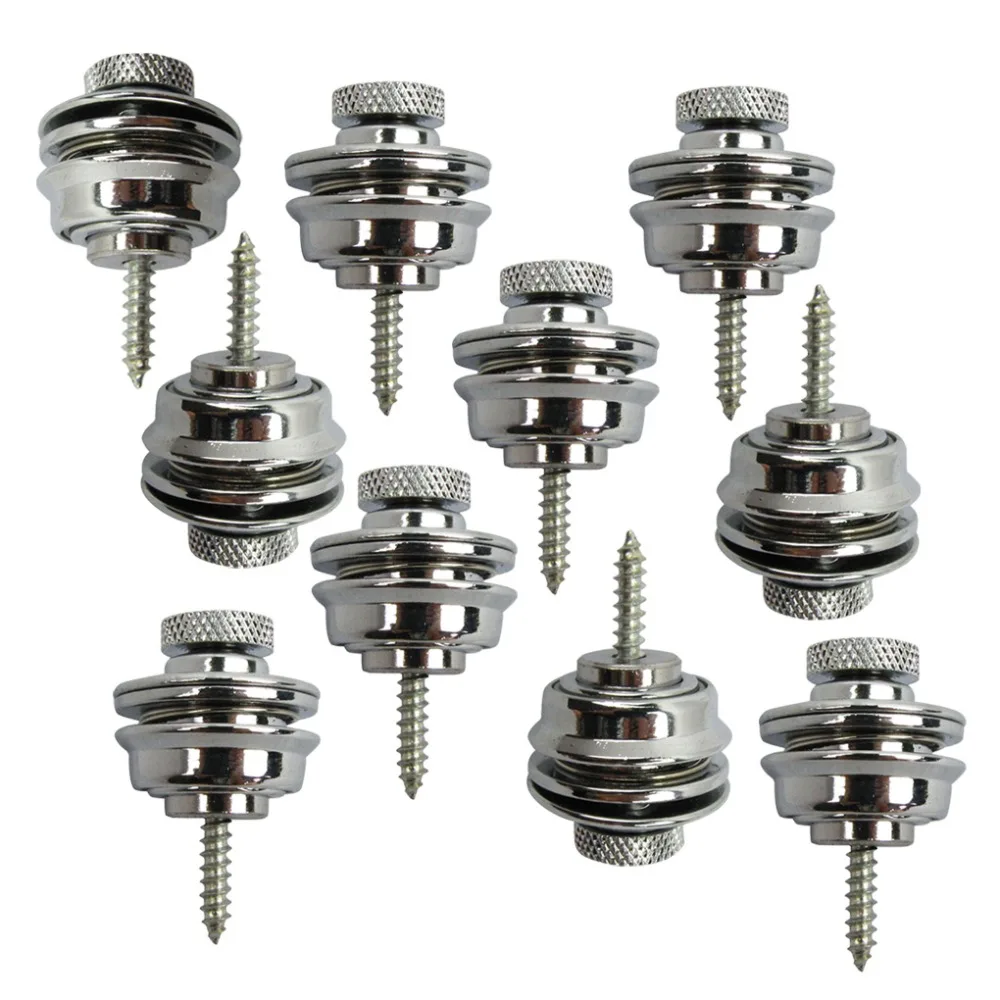 4 Pcs Guitar Strap Locks, Silver Skidproof Guitar Strap Lock Buttons