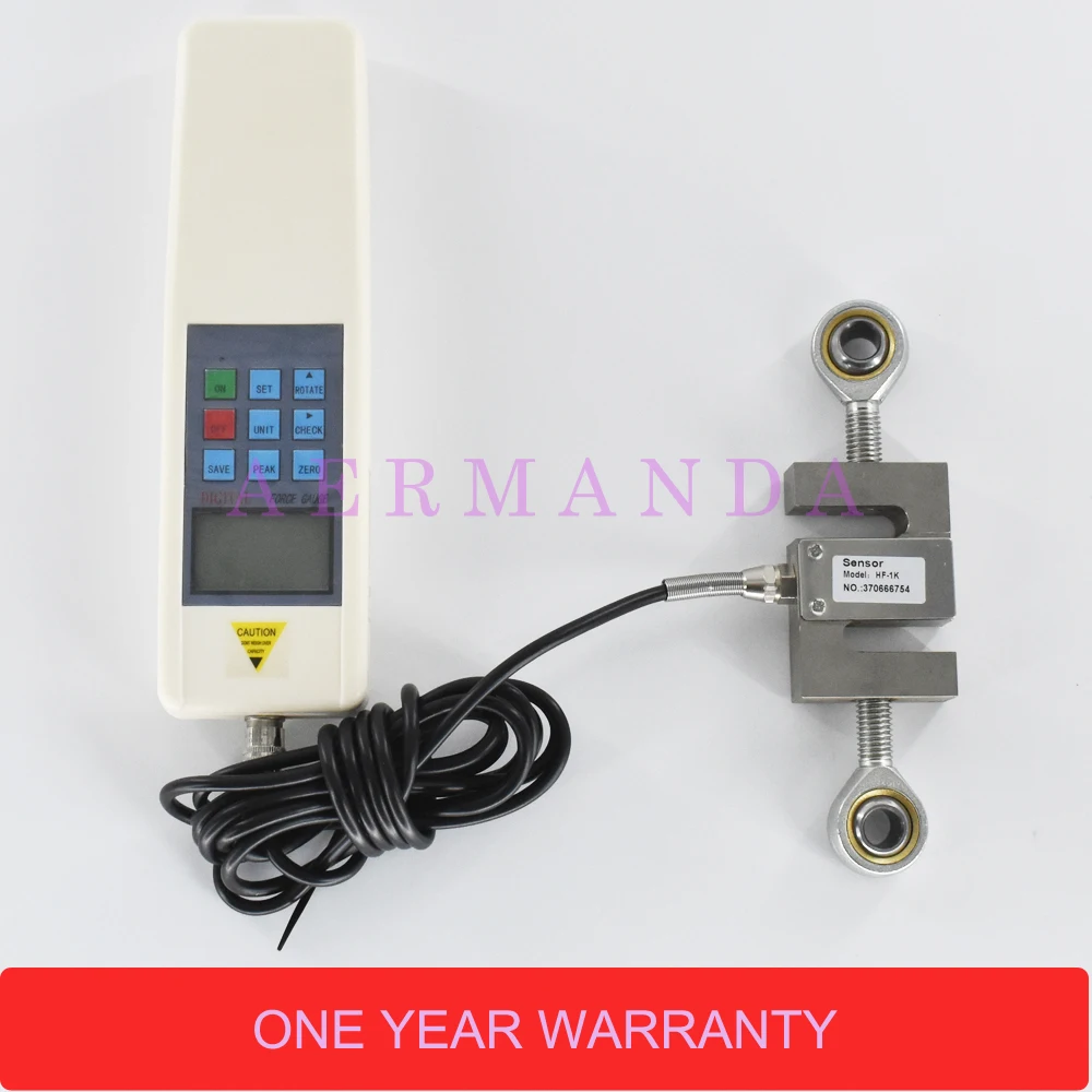 Digital Force Gauge HF1000 Pull Push Force Meter external sensor