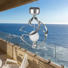 Солнечный Мощность ветряной колокольчик с украшением в форме подвесной светильник с вращающийся светодиодный подвесной светильник красочные 7 цветов Изменение