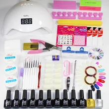 Набор для сушки ногтей 48 Вт/36 Вт УФ светодио дный лампа и 6 шт./10 шт. гель лак Топ базовый слой Маникюрный Инструмент УФ гель лак для ногтей наборы