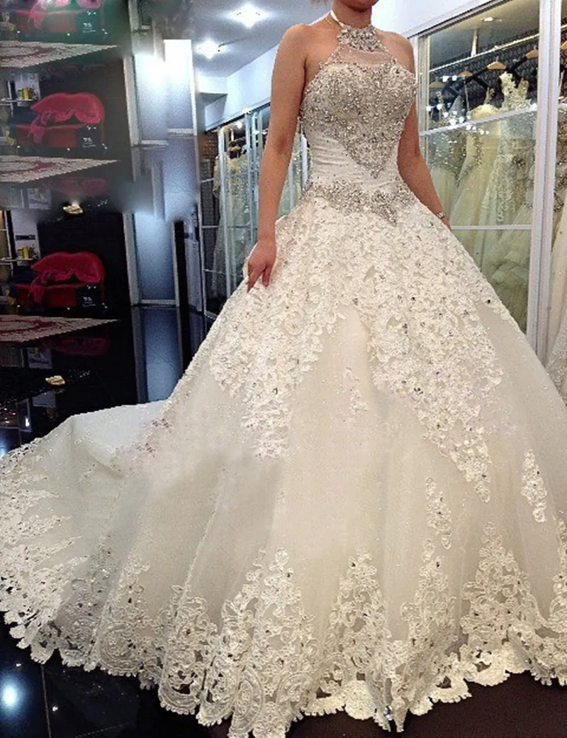 22316 15 De Réductionrobe De Mariée Princesse Robe De Bal En Cristal De Luxe Avec Long Train Luxo Cristal Vestidos De Noiva In Robes De Demoiselle